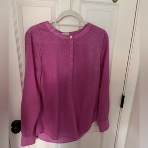 Purple and White JCrew Button Tunic Top - Size M